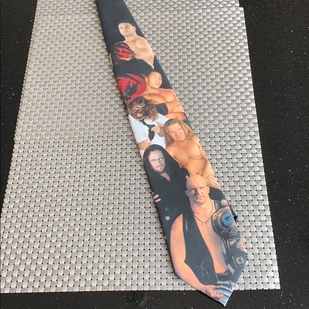 WWF WWE 1998 Character Collage Vintage Neck Tie